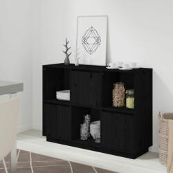 vidaXL Servantă, negru, 110, 5x35x80 cm, lemn masiv de pin (814358) Comoda