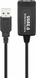 Goobay 60119 USB-A apa - USB-A anya Aktív hosszabbító kábel - Fekete (10m) (60119)