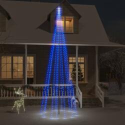 vidaXL karácsonyfa zászlórúdon 732 kék LED-del 500 cm (343528)