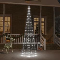 vidaXL karácsonyfa zászlórúdon 310 hideg fehér LED-del 300 cm (343523)