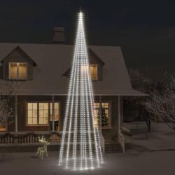 vidaXL karácsonyfa zászlórúdon 1134 hideg fehér LED-del 800 cm (343531)