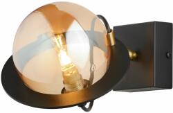 JUPITER 1893 PE K CZ/MS | Planet-Jup Jupiter falikar lámpa 1x G9 fekete, szatén sárgaréz, borostyán (1893 PE K CZ/MS)