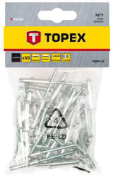 TOPEX Set 50 buc. nituri de aluminiu 4 x 8 mm TOPEX 43E401 HardWork ToolsRange (43E401) Cleste