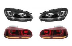 KITT RHD Faruri LED cu Stopuri Full LED Semnal Dinamic VW Golf 6 VI (2008-2013) R20 U Design Performance AutoTuning