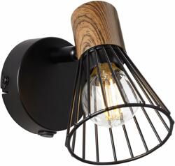 Brilliant 78111/76 | Noya Brilliant falikar lámpa kapcsoló elforgatható alkatrészek 1x E14 fekete, sötét fa (78111/76)
