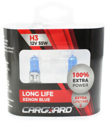 Carguard Set de 2 becuri Halogen H3 +100% Intensitate - LONG LIFE - CARGUARD Best CarHome