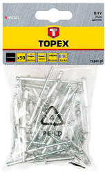 TOPEX Set 50 buc. nituri de aluminiu 3, 2 x 8 mm TOPEX 43E301 HardWork ToolsRange (43E301) Cleste