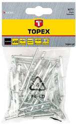 TOPEX Set 50 buc. nituri de aluminiu 3, 2 x 8 mm TOPEX 43E301 HardWork ToolsRange Cleste