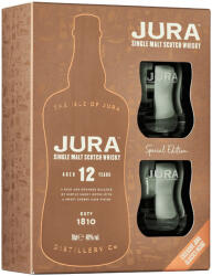 Isle of Jura - Scotch Single Malt Whisky 12 yo + 2 pahare - 0.7L, Alc: 40%