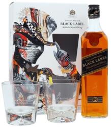 Johnnie Walker - Black Label Scotch Blended Whisky GB + 2 pahare - 0.7L