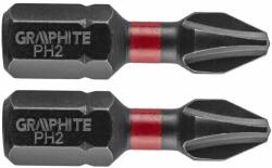 GRAPHITE Varfuri, biti, de impact, PH2, set 2 buc, PH2x25 mm, Graphite GartenVIP DiyLine (56H501) Surubelnita
