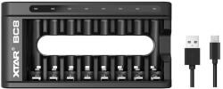 XTAR BC8 8 csatornás Li-ion/Ni-MH AA/AAA USB-s ceruza akkumulátor töltő