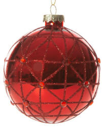  125a üveg karácsonyfa gömb Piros 8 cm