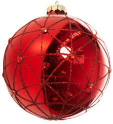 125b üveg karácsonyfa gömb Piros 10 cm
