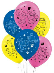 Amscan Azúrkék nyomok léggömb, lufi 6 db-os 11 inch (27, 5 cm) (DPA9913275)