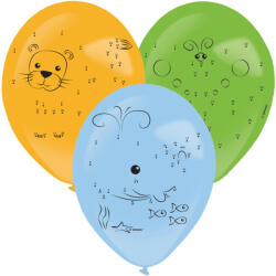 Amscan Számösszekötős léggömb, lufi 3 db-os tollal (DPA9911763)