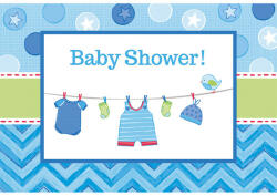 Amscan Baby Boy Shower meghívó 8 db-os (DPA491491)