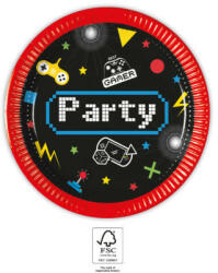 Gaming Party papírtányér 8 db-os 20 cm FSC (PNN93770) - kidsfashion