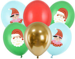 PartyDeco Set baloane din latex - Christmas Candy land 6 buc