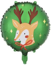 PartyDeco Balon din folie - cerc ren de Crăciun 45 cm