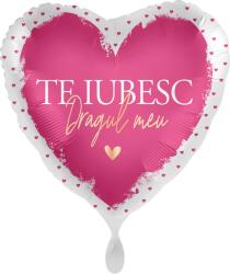 Premioloon Balon din folie inimă roz - Te Iubesc Dragul meu