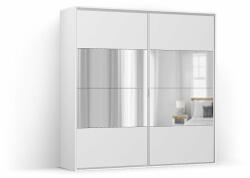 BRW Гардероб FLEX 241 / 66 / 240 см дъб вотан / огледало с плъзгащи врати (03/241-66-240/white/flex/brw)