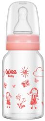 Wee Baby Бебешко шише от топлоустойчиво стъкло Wee Baby Classic, 120 ml, розово (770) - ozone