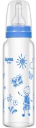 Wee Baby Бебешко шише от топлоустойчиво стъкло Wee Baby Classic, 240 ml, синьо (772) - ozone