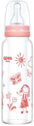 Wee Baby Бебешко шише от топлоустойчиво стъкло Wee Baby Classic, 240 ml, розово (772) - ozone