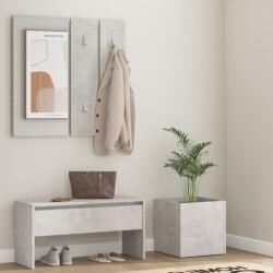 vidaXL Set de mobilier pentru hol, gri beton, lemn prelucrat (3082057) Garderoba