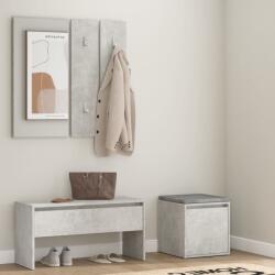 vidaXL Set de mobilier pentru hol, gri beton, lemn prelucrat (3082048) Garderoba