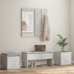 vidaXL Set de mobilier pentru hol, gri beton, lemn prelucrat (3082066) Garderoba