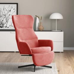 vidaXL Scaun de relaxare cu taburet, roz, catifea (3097499)