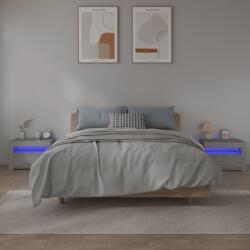 vidaXL Noptiere cu lumini LED, 2 buc. , gri sonoma, 60x35x40 cm (3144973)