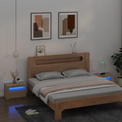 vidaXL Noptiere cu LED-uri, 2 buc. , stejar sonoma, 60x35x40 cm (3080737)