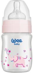 Wee Baby Biberon din sticlă termorezistenta Wee Baby Classic Plus, 120 ml, roz (139)