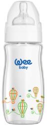 Wee Baby Biberon din sticlă termorezistenta Wee Baby Classic Plus, 180 ml, alb (140)