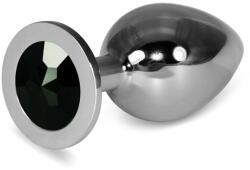Lovetoy Dop Anal Cu Bijuterie Rosebud Classic Metal Plug L, Argintiu + Negru, 10 Cm