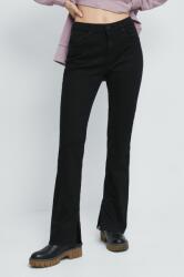 Medicine pantaloni femei, culoarea negru, evazati, high waist ZBYY-SPD402_99X