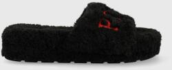 Ralph Lauren papuci de casa Black Chunky Sherpa , culoarea negru 9BYY-KLD038_99X