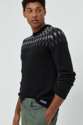 Superdry pulover din amestec de lana barbati, culoarea negru, 9BYY-SWM0JN_99X