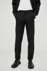Bruuns Bazaar pantaloni barbati, culoarea negru, mulata 9BYY-SPM0FU_99X
