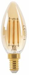 OPTONICA Bec LED Flacara E14 C35 Sticla Galbuie 4W Alb Cald (1490)