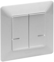 Legrand Netatmo 752388 Valena Life okos csillárkapcsoló (végrehajtó), süllyesztett, díszítőkerettel szállítva, alumínium színű, fázis-nulla megtáplálású, két külön kapcsolt fázis elmenővel, gatewayhez csatlak