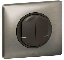 Legrand Netatmo 064892 Celiane okos csillárkapcsoló (végrehajtó), süllyesztett, díszítőkerettel szállítva, grafitszürke színű, fázis-nulla megtáplálású, két külön kapcsolt fázis elmenővel, gatewayhez csatlako