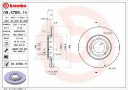 BREMBO Disc frana SEAT AROSA (6H) (1997 - 2004) BREMBO 09.6799. 11