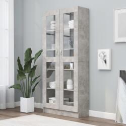 vidaXL Dulap cu vitrină, gri beton, 82, 5 x 30, 5 x 185, 5 cm, PAL (802772) Biblioteca