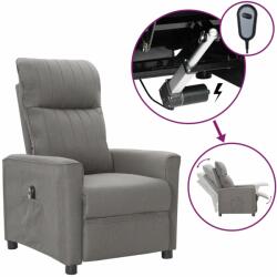 vidaXL Fotoliu rabatabil electric, gri deschis, textil (3098877)