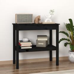 vidaXL Masă consolă, negru, 80x40x75 cm, lemn masiv de pin (814308)