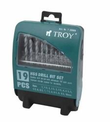 TROY Set burghie HSS pentru metal Troy 35000, O1-10 mm, 19 piese (T35000)
